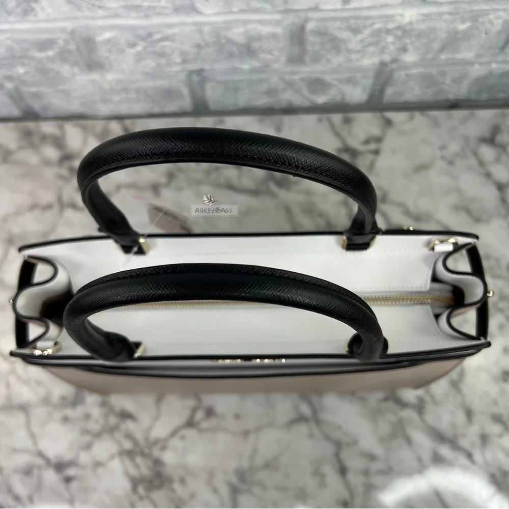 Kate Spade Staci Warm Beige Colorblock Large Satchel Crossbody